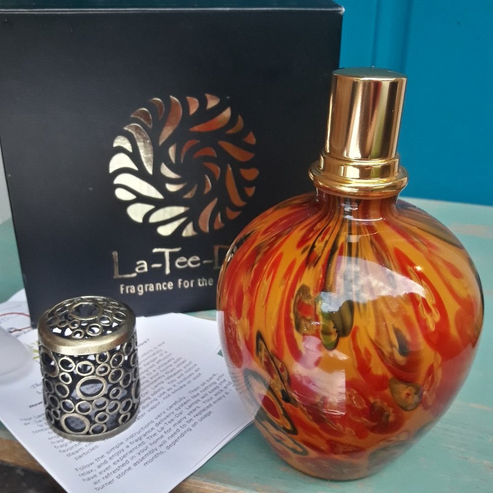 NEW Millefiori Blown Glass Oil Lamp Nwt La Tee Da New in Box Millefiori Art - Picture 7 of 16